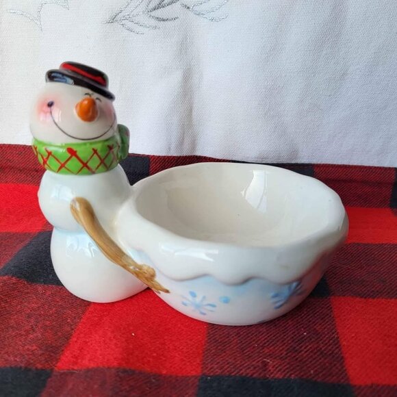 Snowman Serving Dish Ganz Holiday Christmas Winter Party - Picture 6 of 7